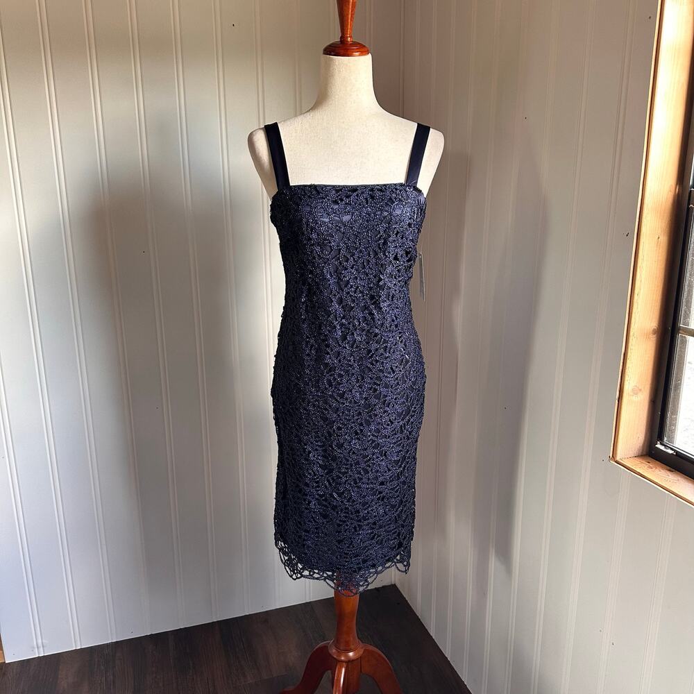 Vintage 90s/Y2K Navy Blue Dress 8